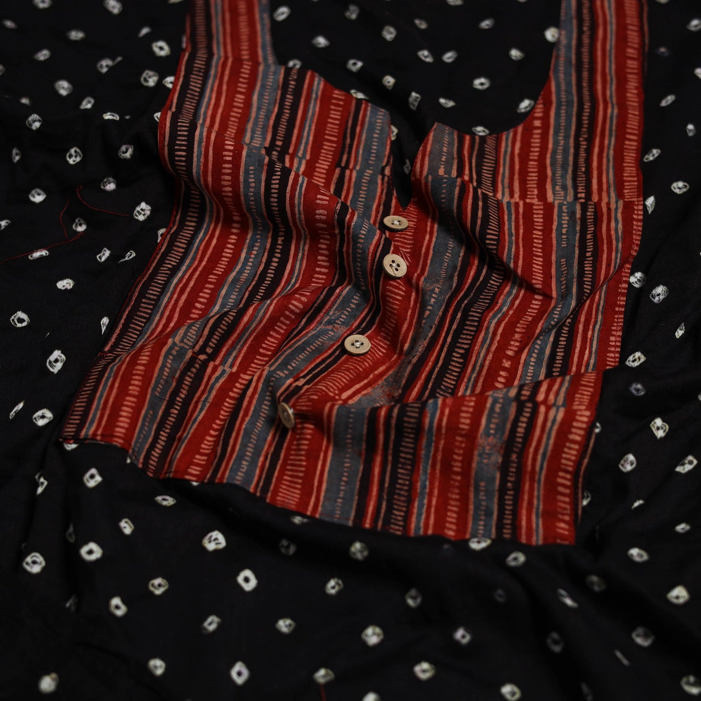 Bandhani patchwork cotton unstitched kurta material (3m) 25