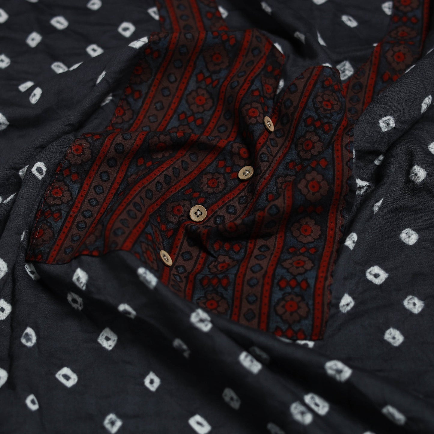 Bandhani patchwork cotton unstitched kurta material (3m) 28