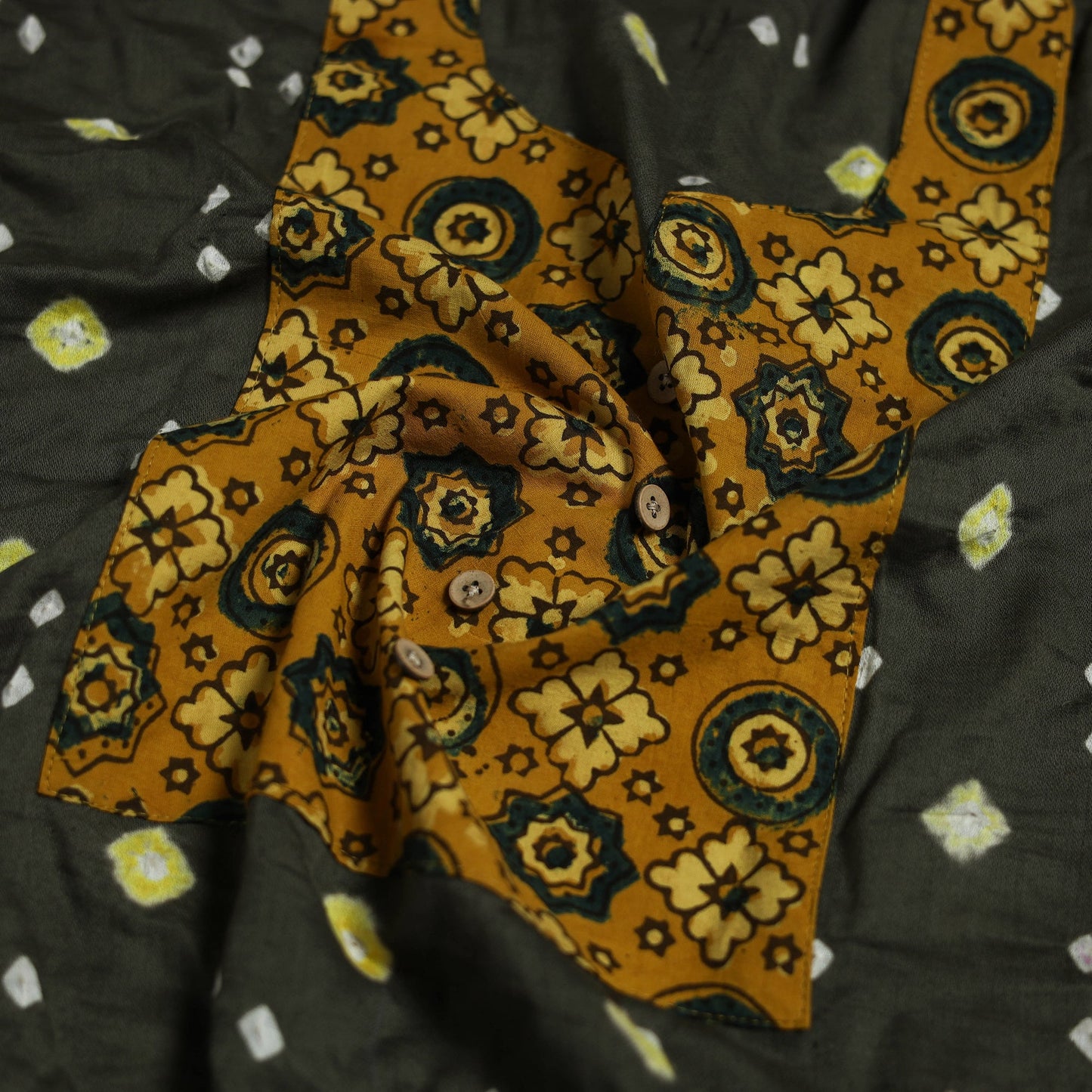 Bandhani patchwork cotton unstitched kurta material (3m) 30