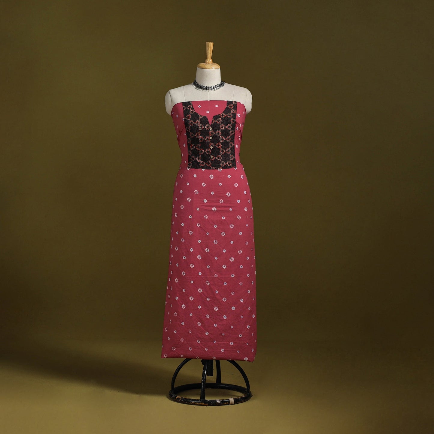 Bandhani patchwork cotton unstitched kurta material (3m) 32