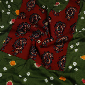 Bandhani patchwork cotton unstitched kurta material (3m) 33