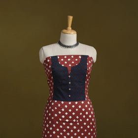 Bandhani patchwork cotton unstitched kurta material (3m) 35