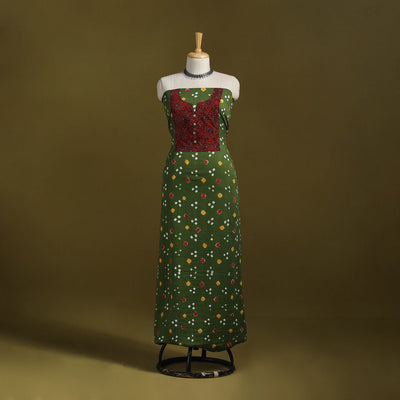 Bandhani patchwork cotton unstitched kurta material (3m) 37