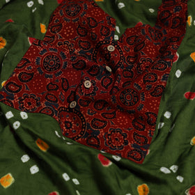 Bandhani patchwork cotton unstitched kurta material (3m) 37