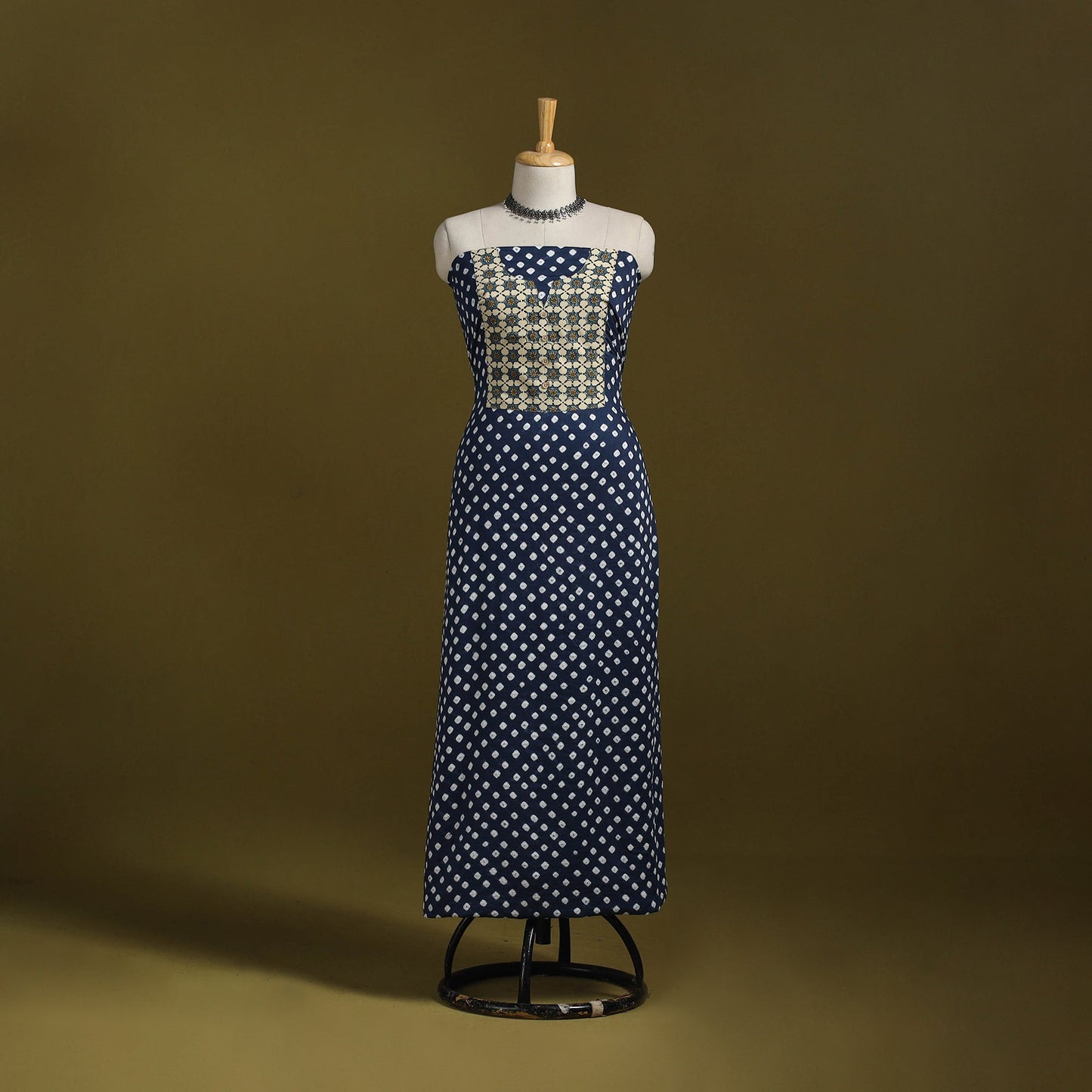 Bandhani patchwork cotton unstitched kurta material (3m) 38