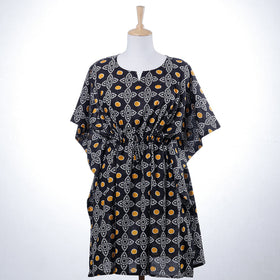 Bandhani tie-dye cotton kaftan with tie-up waist (medium)