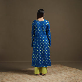Bandhani tie-dye cotton a-line kurta for women 03