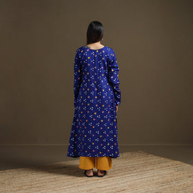 Bandhani tie-dye cotton a-line kurta for women 04