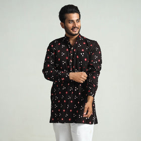  Bandhani Tie-Dye Cotton Men Short Kurta 