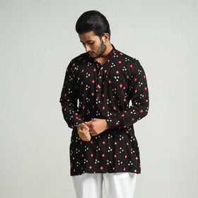  Bandhani Tie-Dye Cotton Men Short Kurta 