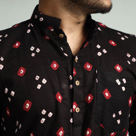  Bandhani Tie-Dye Cotton Men Short Kurta 