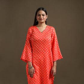 Bandhani tie-dye cotton straight kurta for women 07