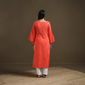 Bandhani tie-dye cotton straight kurta for women 07