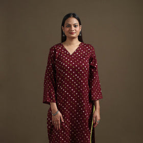 Bandhani tie-dye cotton straight kurta for women 08