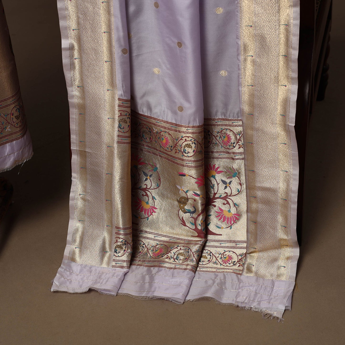 Bangalore silk paithani 3pc unstitched dress material 01