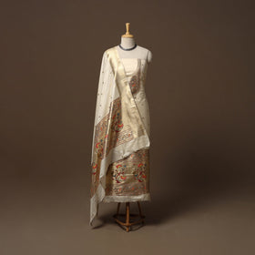 Bangalore silk paithani 3pc unstitched dress material 02