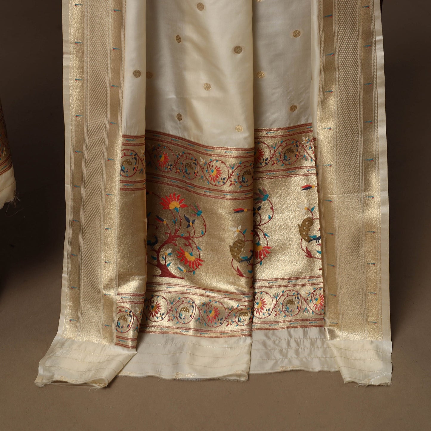 Bangalore silk paithani 3pc unstitched dress material 02