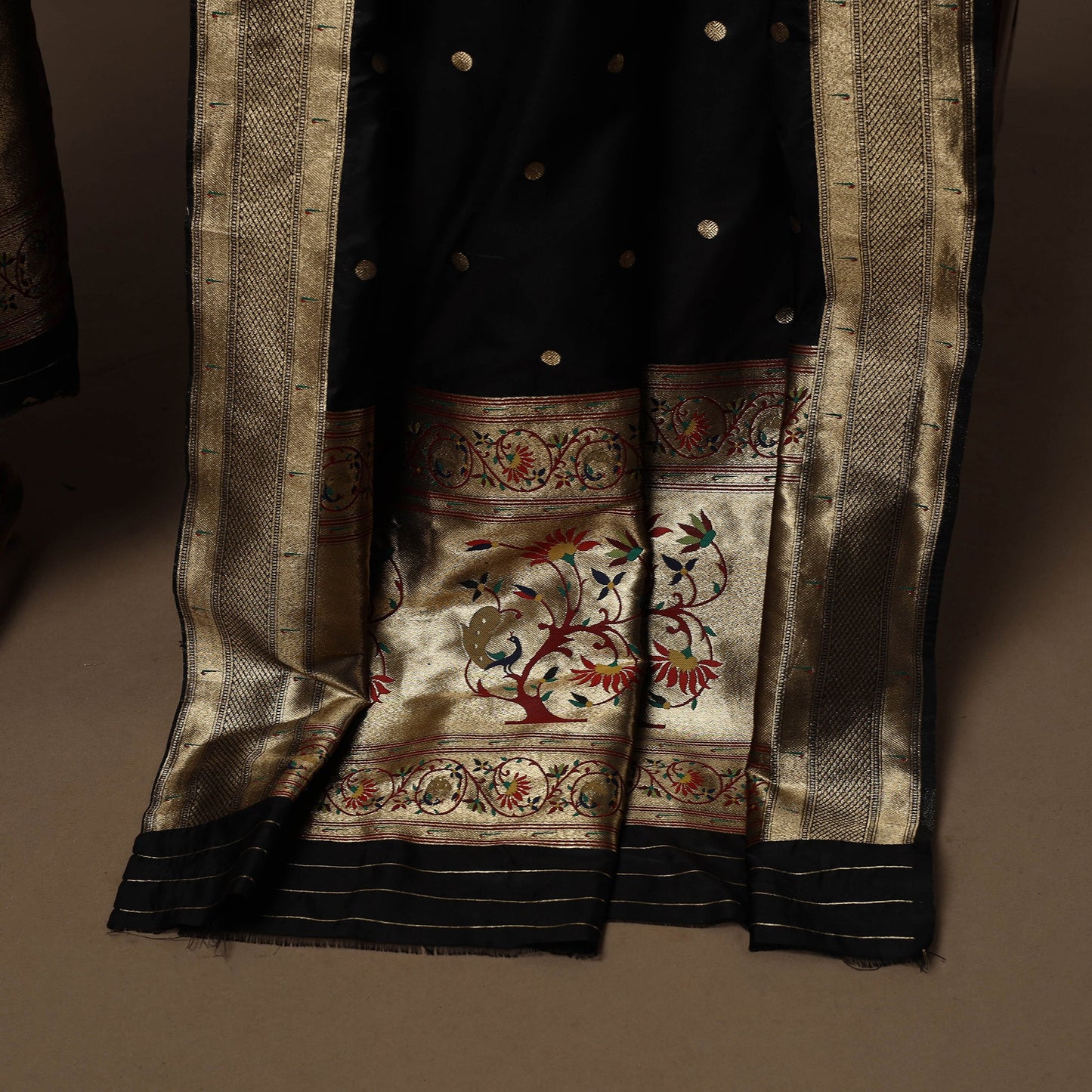 Bangalore silk paithani 3pc unstitched dress material 03