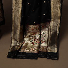 Bangalore silk paithani 3pc unstitched dress material 03