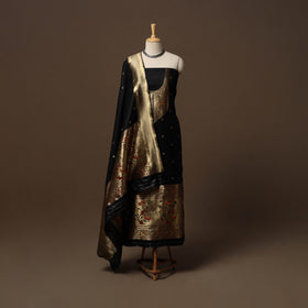 Bangalore silk paithani 3pc unstitched dress material 03