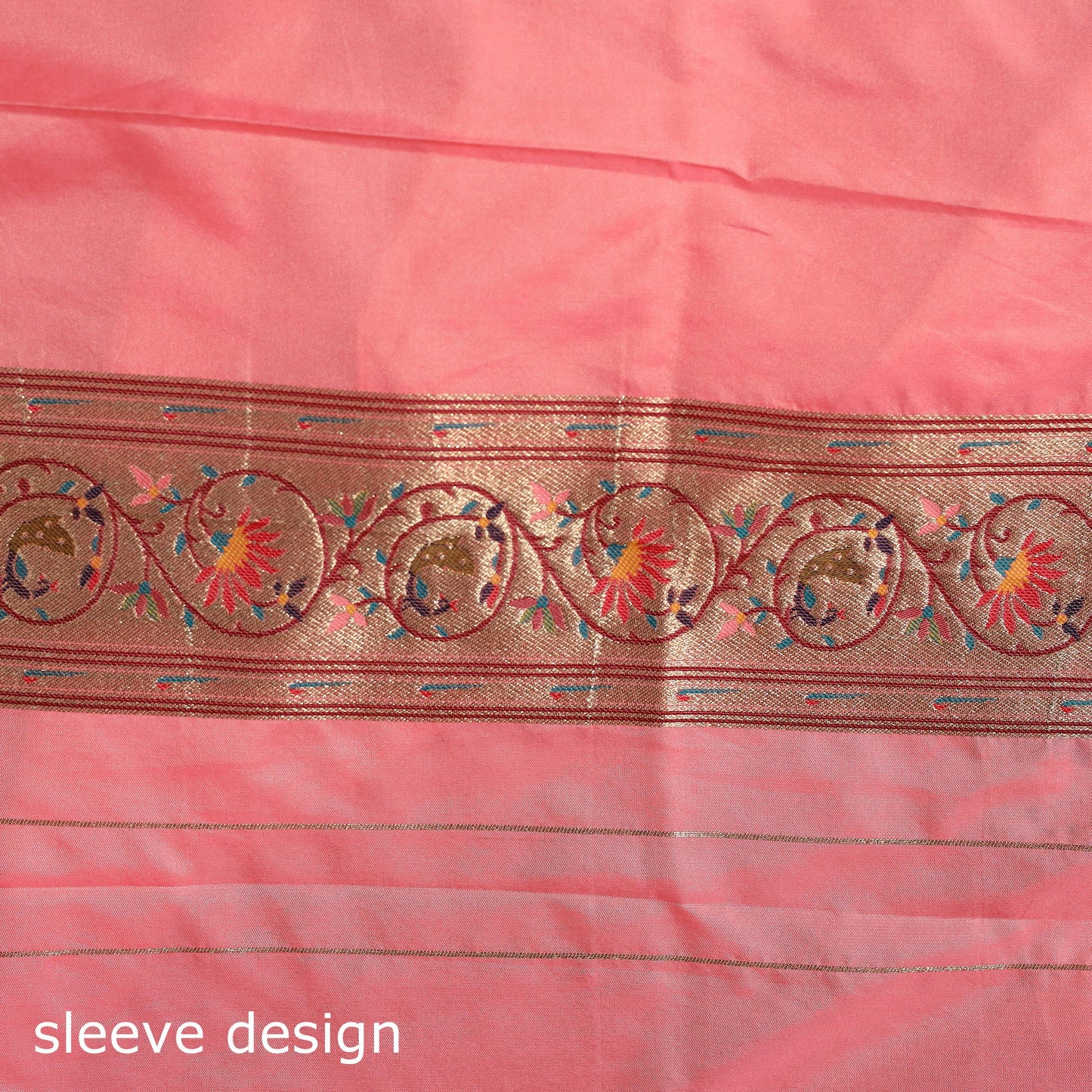 Bangalore silk paithani 3pc unstitched dress material 04