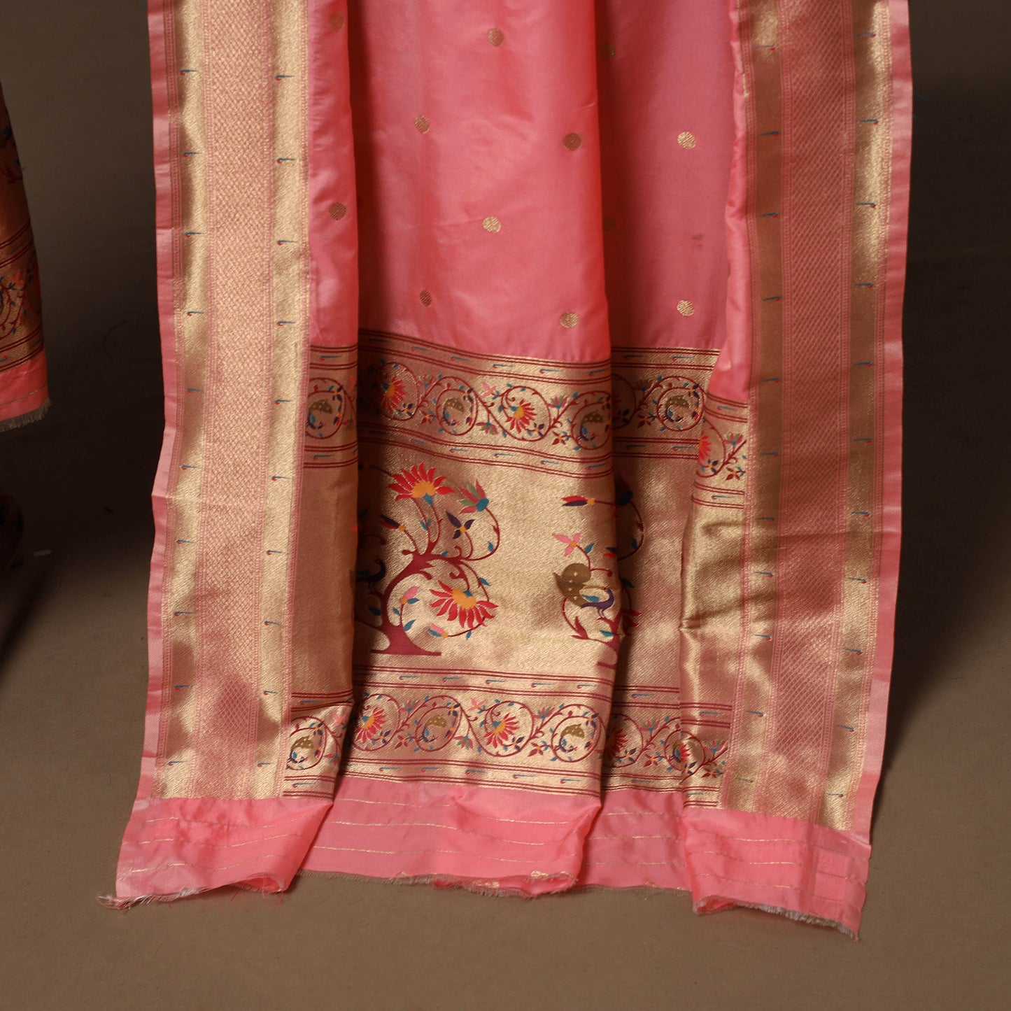 Bangalore silk paithani 3pc unstitched dress material 04