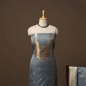 Bangalore silk paithani 3pc unstitched dress material 05