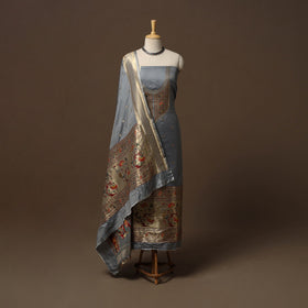 Bangalore silk paithani 3pc unstitched dress material 05