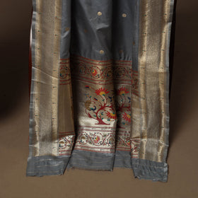 Bangalore silk paithani 3pc unstitched dress material 05