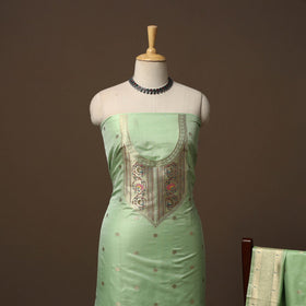 Bangalore silk paithani 3pc unstitched dress material 06