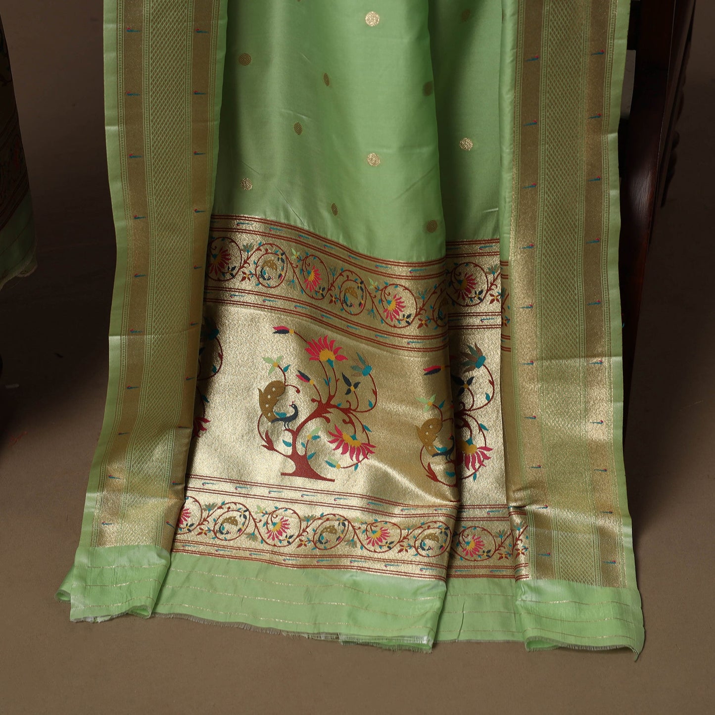 Bangalore silk paithani 3pc unstitched dress material 06