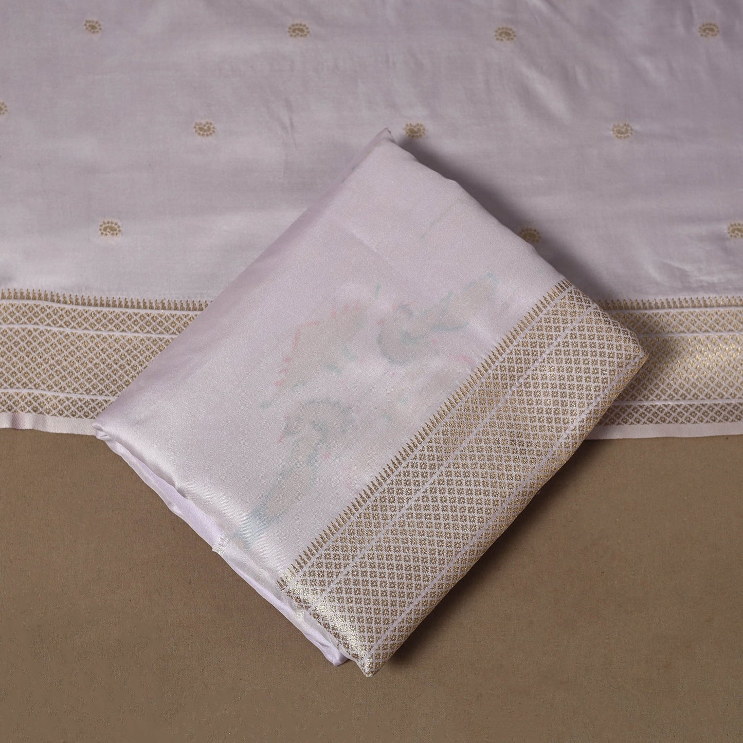 Bangalore silk paithani 3pc unstitched dress material 09