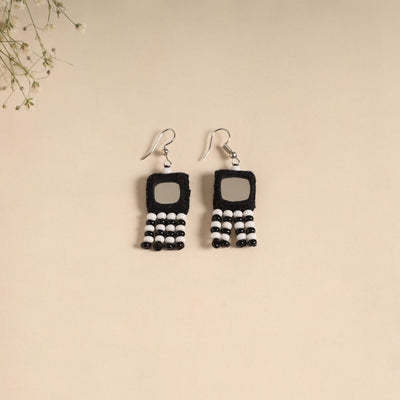 Banjara embroidery mirror & bead work handmade earrings 05