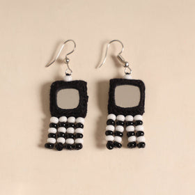 Banjara embroidery mirror & bead work handmade earrings 05