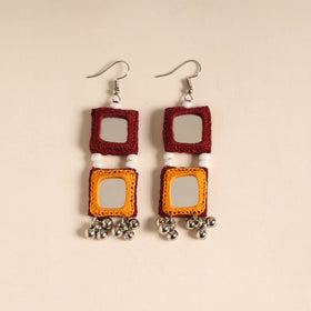 Banjara embroidery mirror & bead work handmade earrings 06