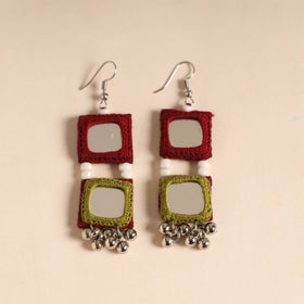 Banjara embroidery mirror & bead work handmade earrings 07