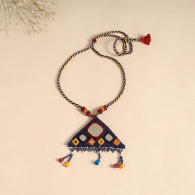 Banjara embroidery mirror & bead work handmade necklace 01