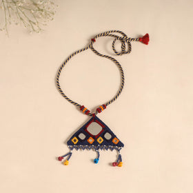 Banjara embroidery mirror & bead work handmade necklace 01