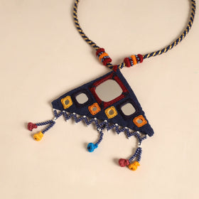 Banjara embroidery mirror & bead work handmade necklace 01