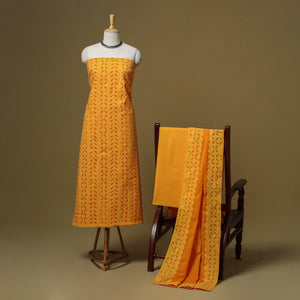 Barmer applique cut work cotton 3pc unstitched dress