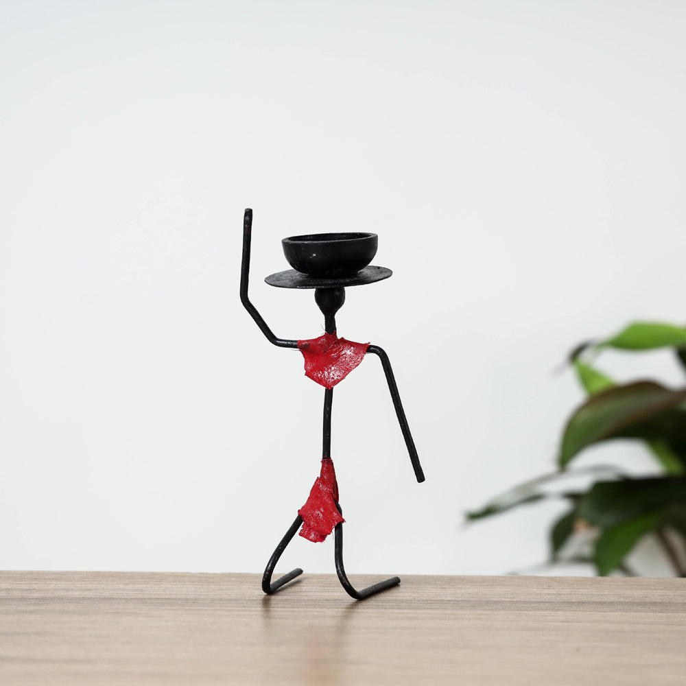 Bastar Tribal Wrought Iron Candle Stand Online in India 