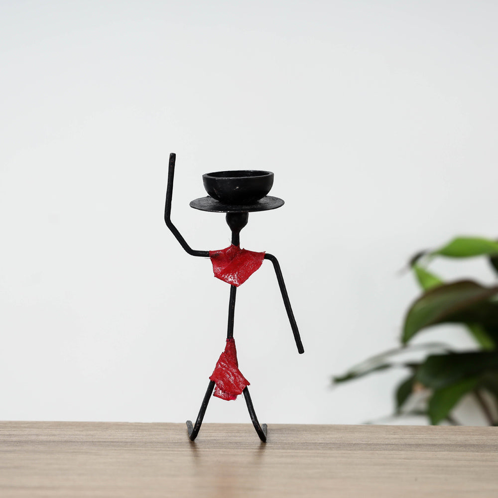 Bastar Tribal Wrought Iron Candle Stand Online in India 