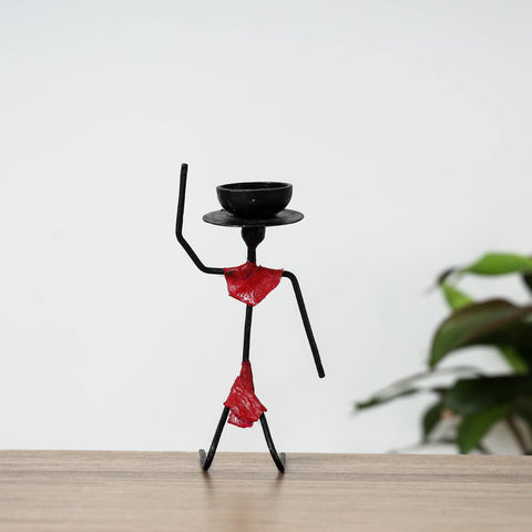 Bastar Tribal Wrought Iron Candle Stand Online in India 