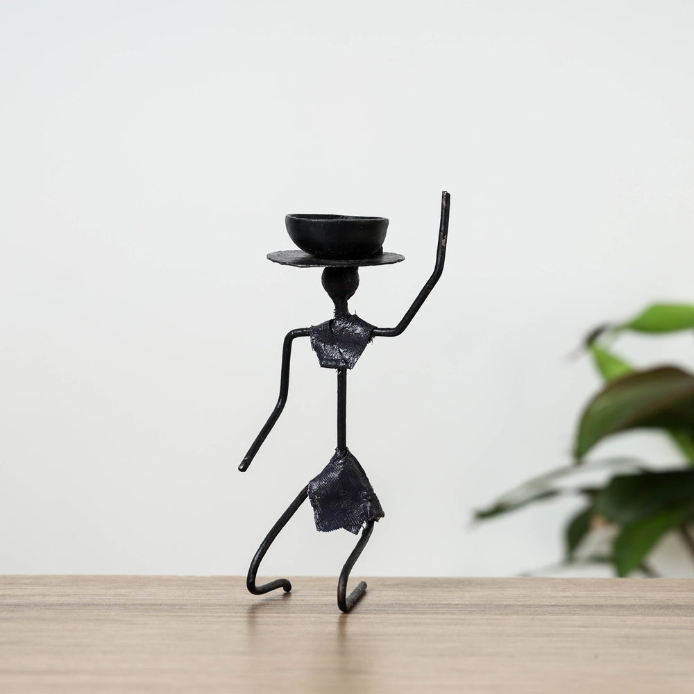 Bastar Tribal Wrought Iron Candle Stand Online in India 