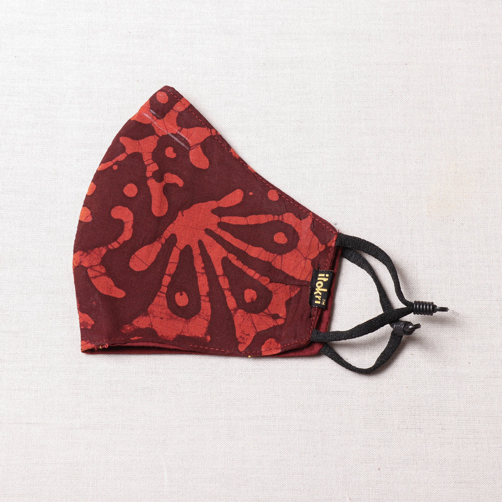  Herb Pocket Batik Printed Cotton 3 Layer Snug Fit Face Cover 