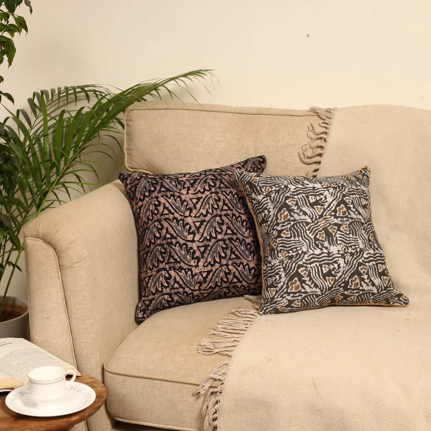 Batik print cushion cover