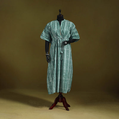 Hand batik cotton long kaftan 30 - handcrafted