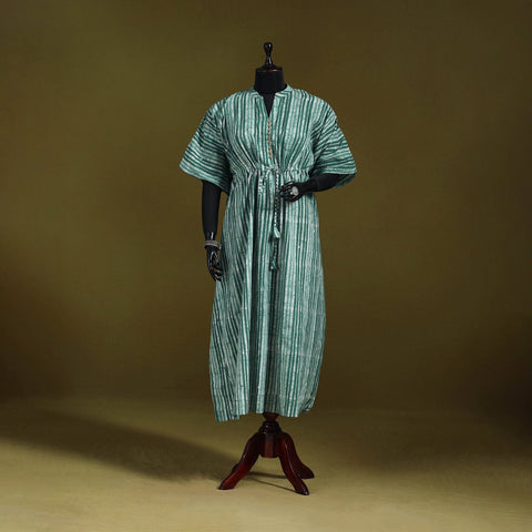 Hand batik cotton long kaftan 30 - handcrafted