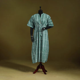 Hand batik cotton long kaftan 30 - handcrafted