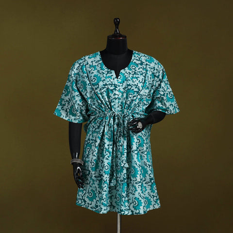 Hand batik cotton medium kaftan 51 - handcrafted